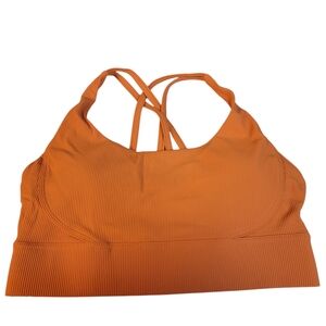 Ama Larsi Strappy Womens Sports Bra Wirefree High Impact Orange Size XLarge